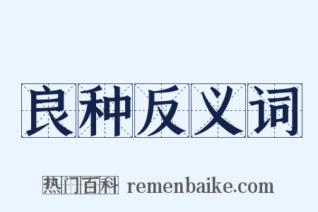 良种反义词是什么意思的图片